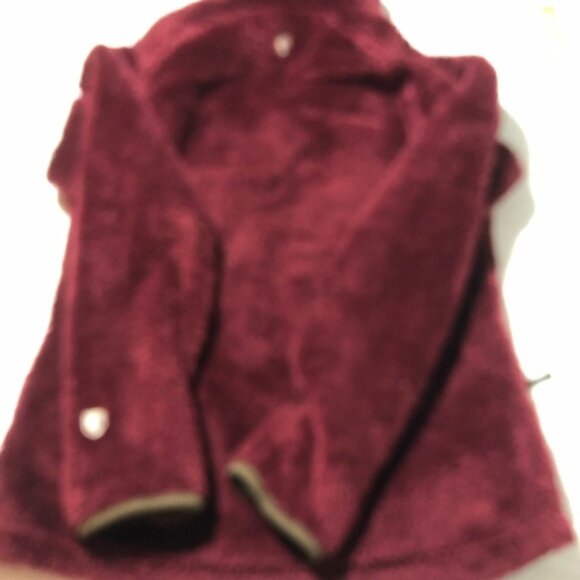 Kuhl womens M wine red fuzzy full zip fleece hoodie jacket teddy bear cozy - Picture 10 of 12